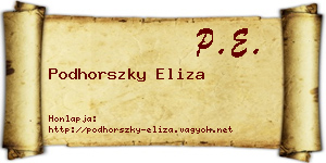Podhorszky Eliza névjegykártya